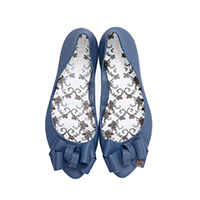 レディースシューズブランドmayla classicのレインシューズ、ラ・フォルテ カラーはレイニーブルー RB ヒール フラット ラウンドトゥ